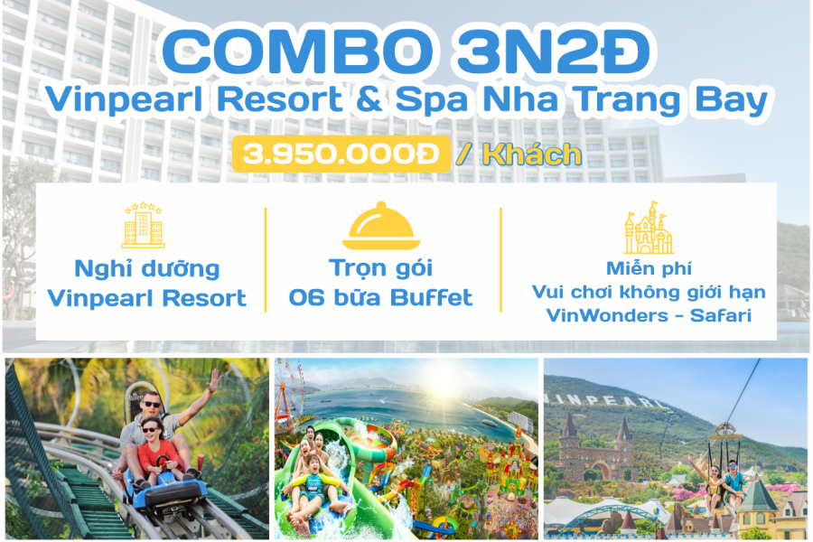 Combo 3N2Đ + Vui chơi VinWonders + Ăn 6 bữa