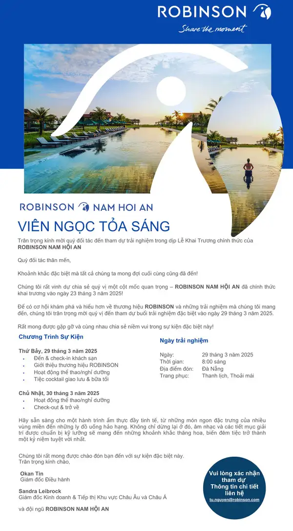 Hình ảnh minh họa: Trani Tham Dự Trải Nghiệm Dịp Lễ Khai Trương Robinson Nam Hội An
