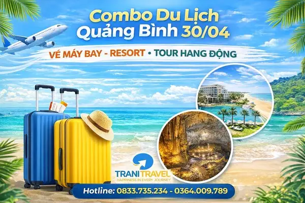 Hình ảnh minh họa: Combo Du Lịch Quảng Bình 30/04: Vé Máy Bay + Resort Biển + Tour Hang động Giá Siêu Hời